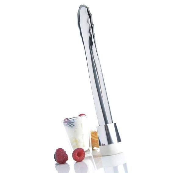 Щипцы стальные с белым основанием 28 см Mastrad MASTRAD ДИЗАЙНЕРСКИЕ 00-3951886 Хром  - Вид №4