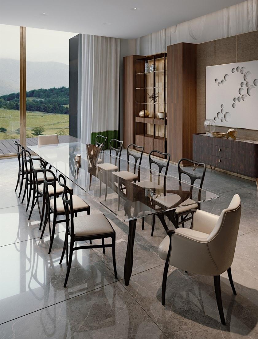 Bellotti Ezio Стол из массива ясеня со стеклянной столешницей Gea 2018-55 - Вид №1