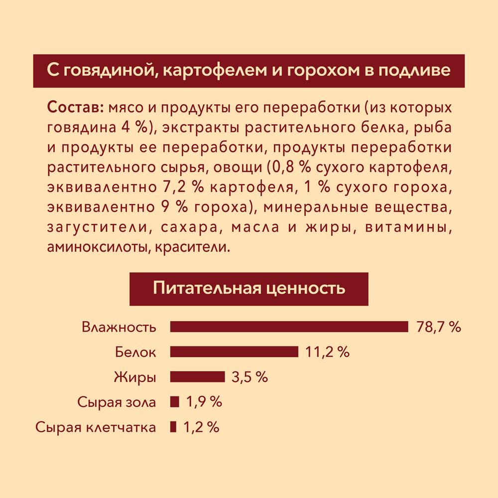 ПР0053578 Корм для собак ONE Mini говядина, картофель, горох пауч 85г PURINA  - Вид №5