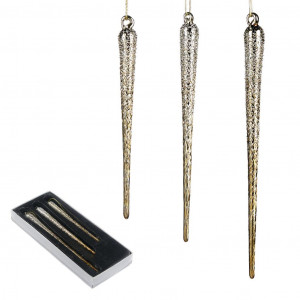 P 34310 Набор 3 шт сосульки стеклянные 20 см (цена за набор) GOODWILL