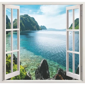 Фотообои Вид на озеро бумажные 139x139 см