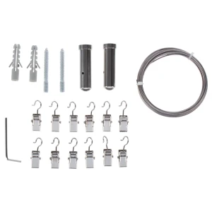 Струнный карниз однорядный 300 см металл цвет серебристый