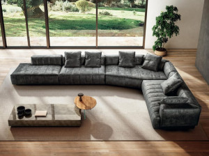 Бархатный угловой диван