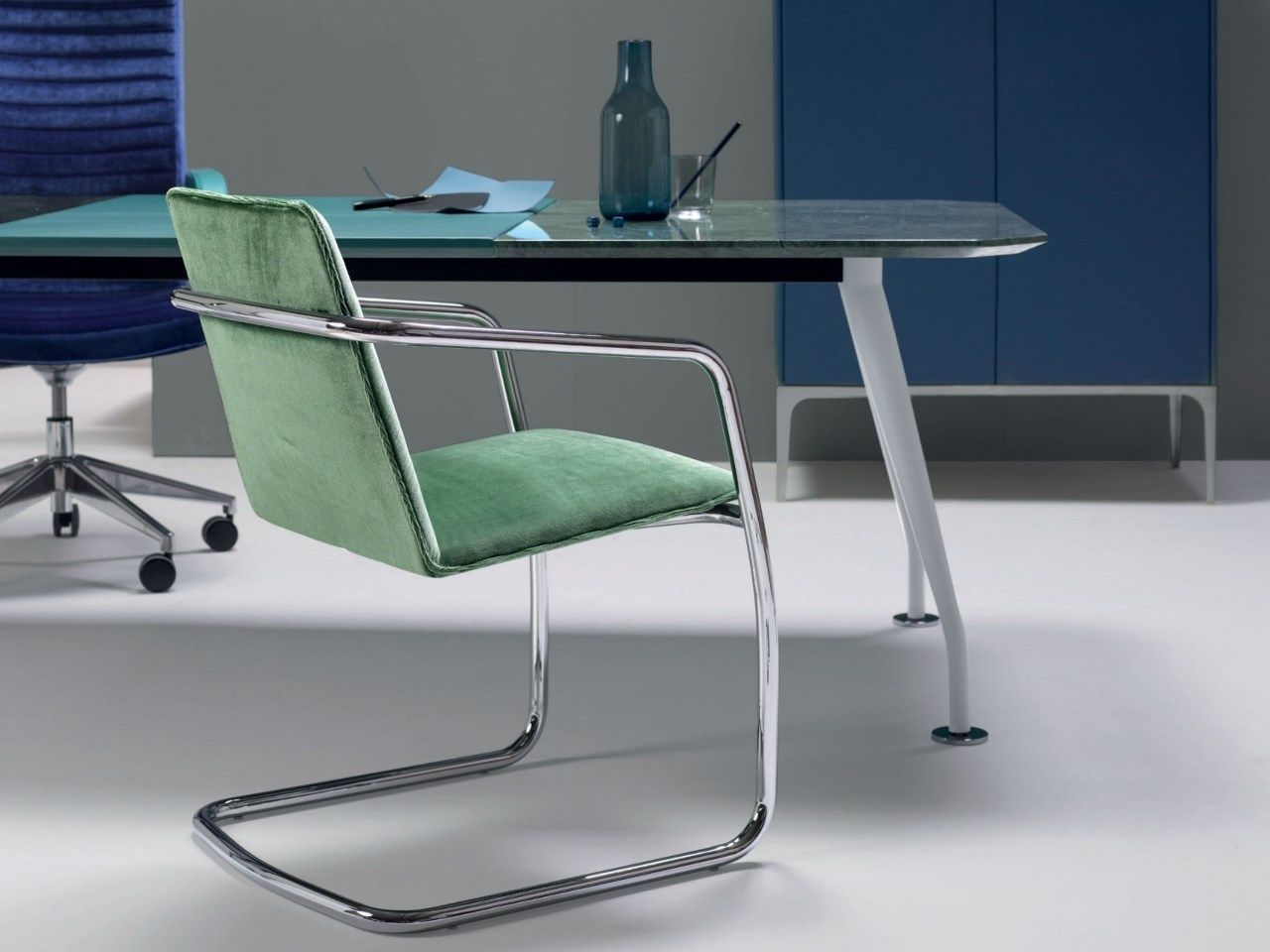 Кожаный прямоугольный исполнительный стол с ящиками Quinti Sedute ARCH-00124905 - Вид №2