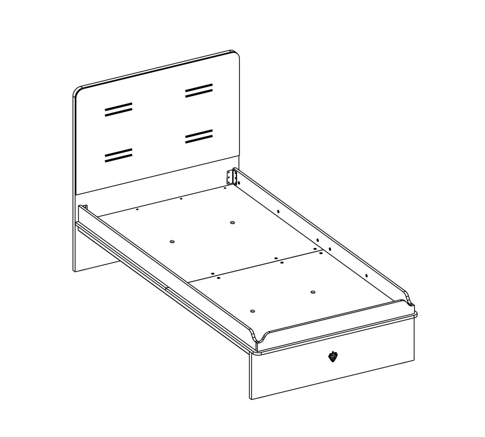 Кровать односпальная 100х200 см бежевая Dynamic CILEK DYNAMIC 00-3832285 Бежевый Santreyd  - Вид №3