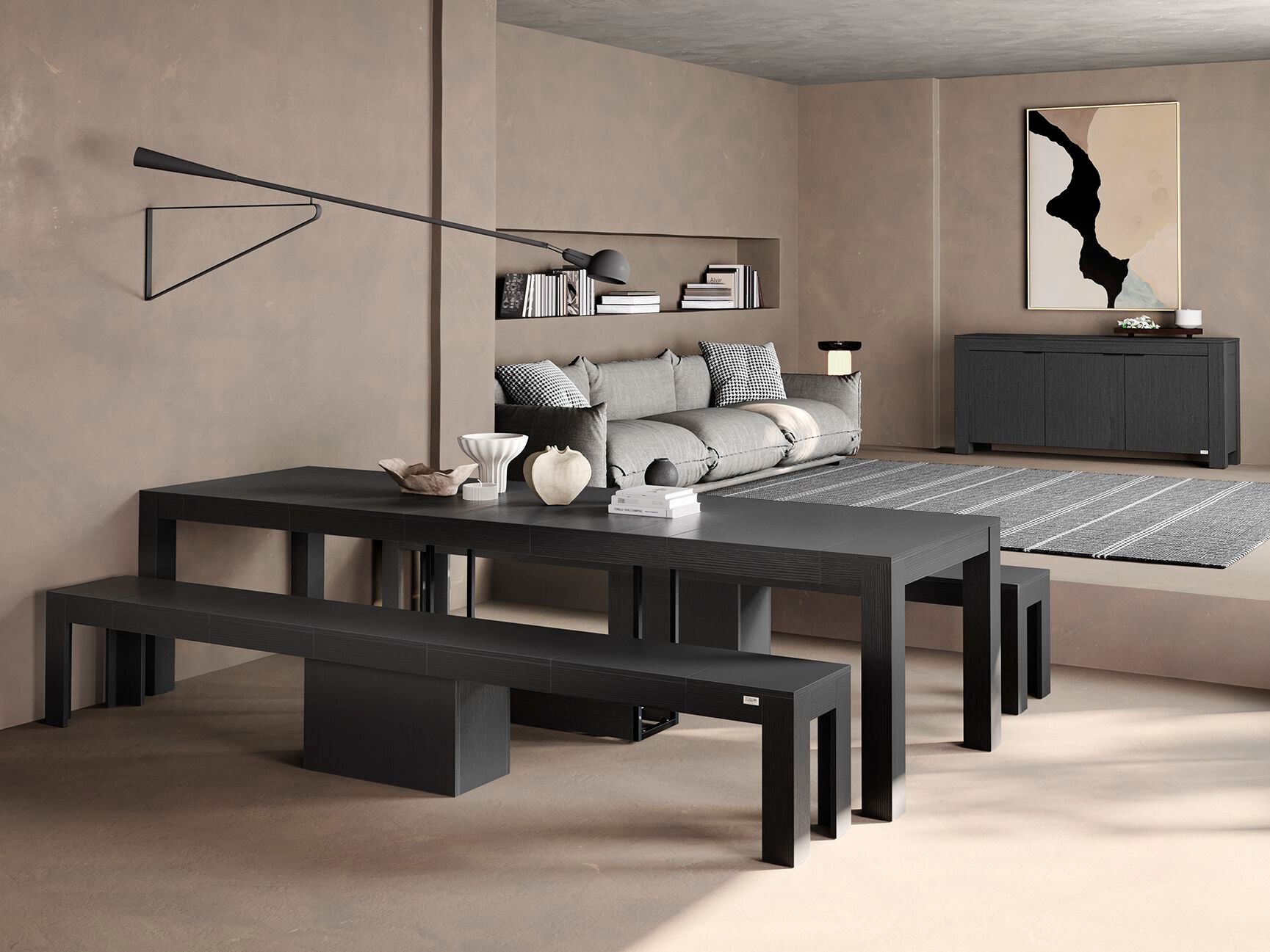 Выдвижная скамья из черного ясеня Mobili Fiver Rachele ARCH-00104241 - Вид №5