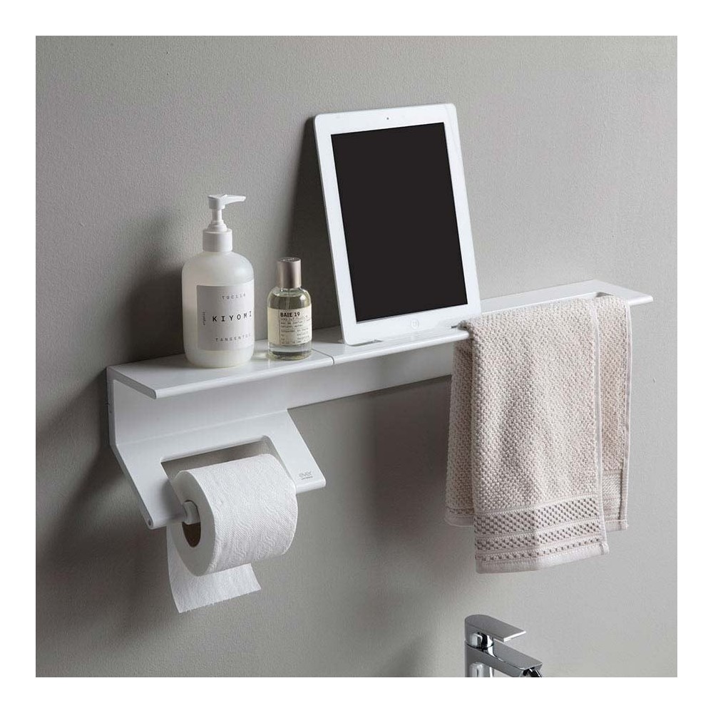 EVLISPA450EVER Life Design Полка с держателем для полотенец - Lissom Slim  Непрозрачный белый  - Вид №3
