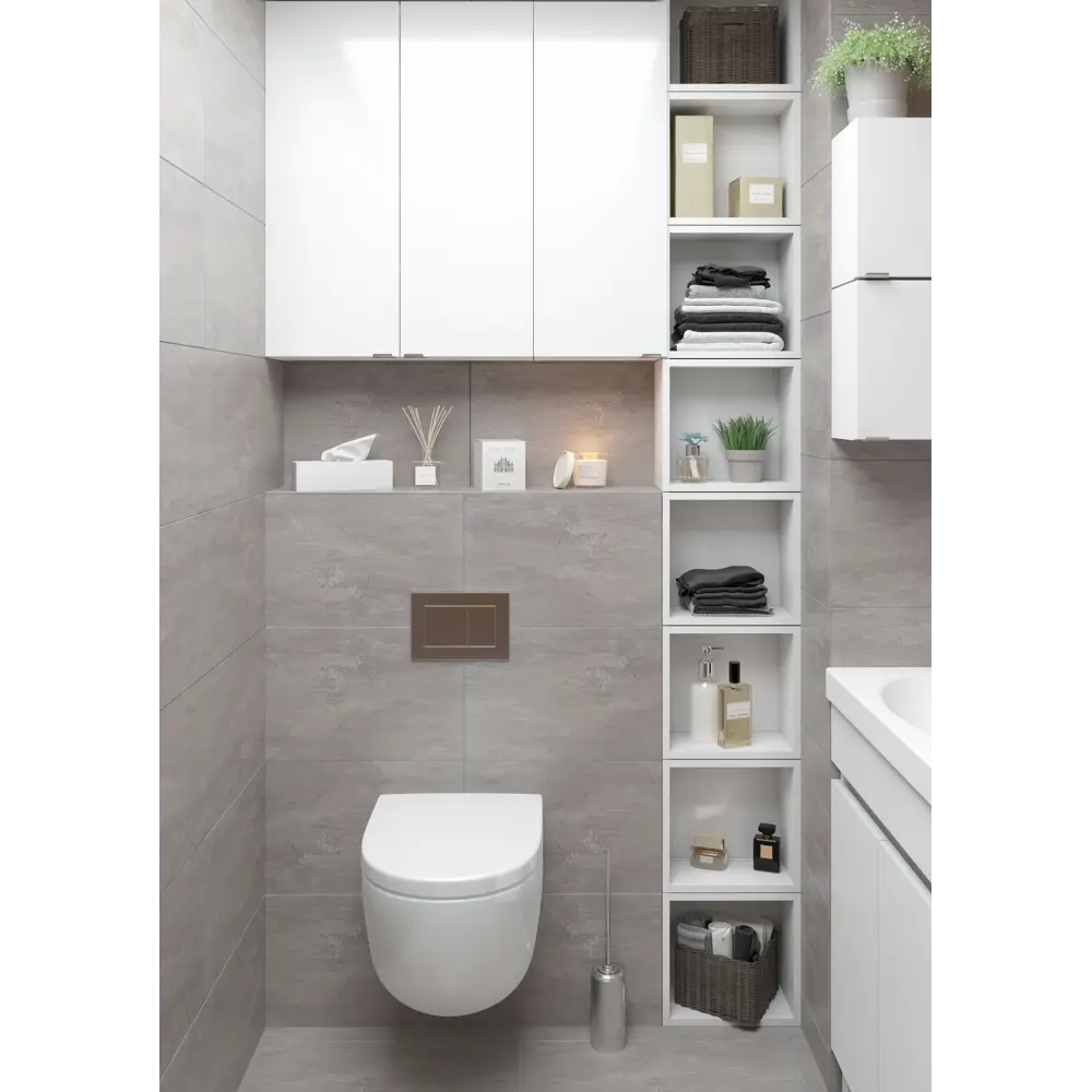 Каркас шкафа подвесного Sensea Смарт 30x60х15 см цвет белый STLM-2051955 - Вид №7