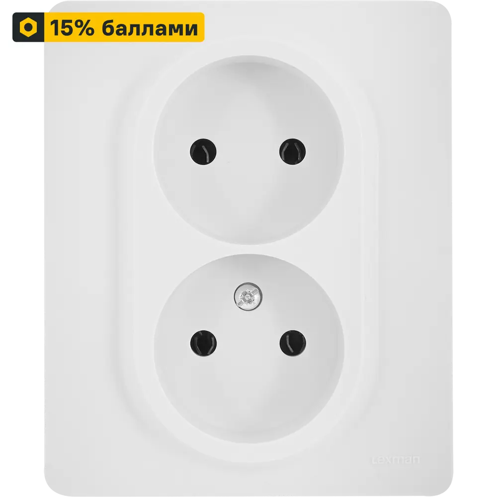 LEXMAN LILIAN - двойная розетка без заземления для скрытого монтажа 86761399 STLM-0071353