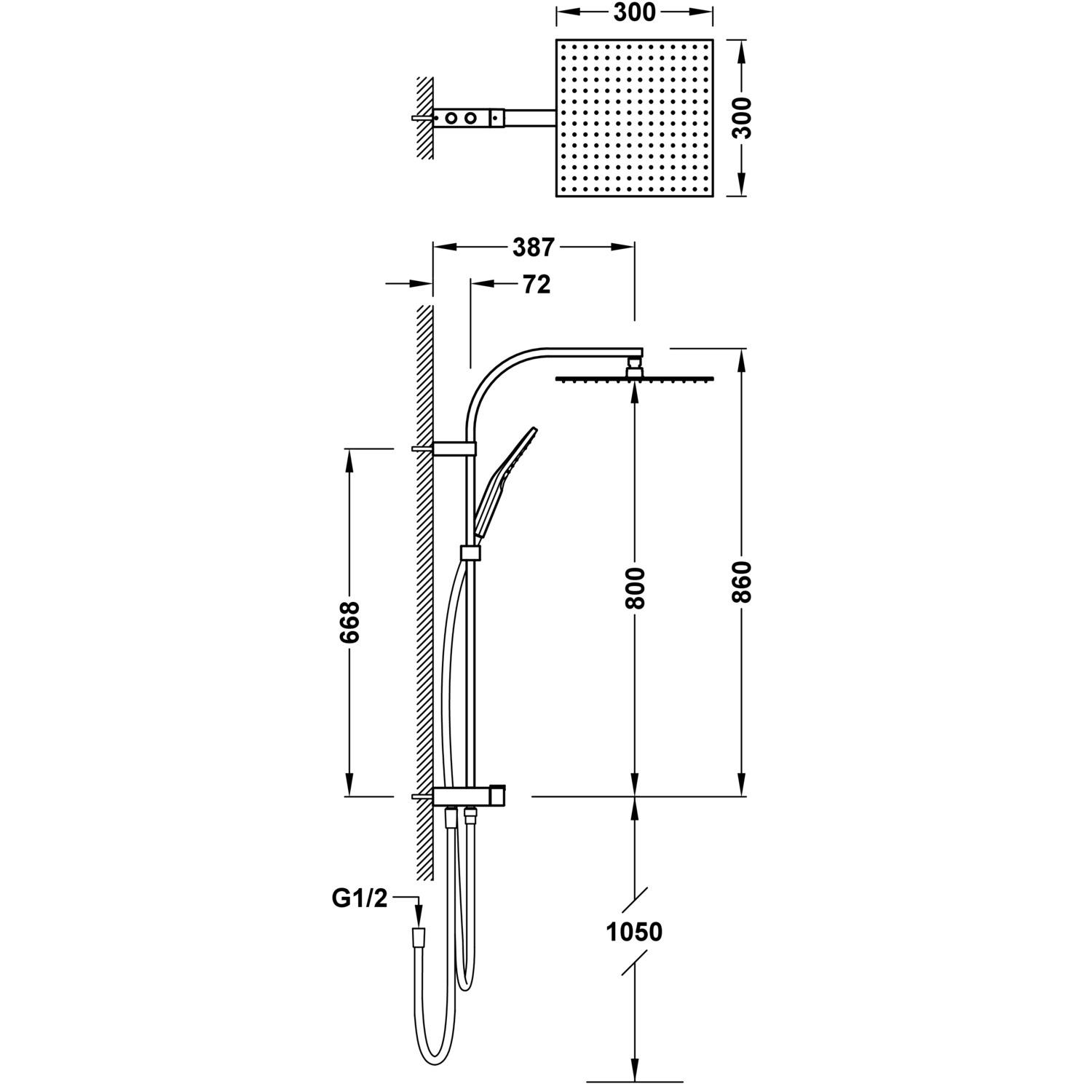 Душевой набор, регулируемый под любой тип крана-19063504OM TRES Showers - Вид №1