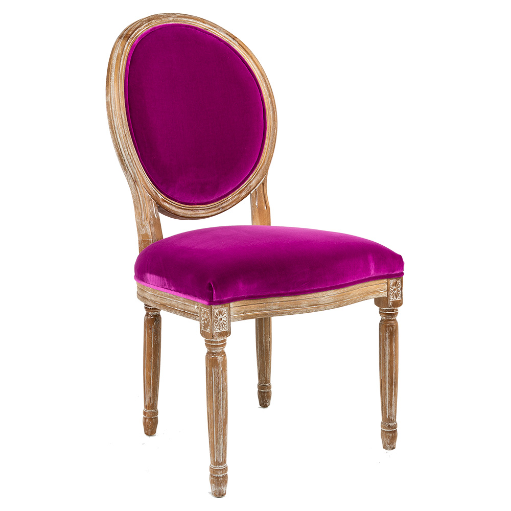 3113009 Стул «Луи / Фуксия» (бархат, лесной орех) Object Desire  - Вид №1