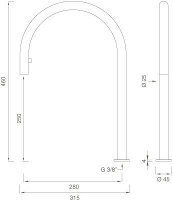 Ceadesign Поворотный излив, установленный на террасе, с выдвижным ручным душем Free ideas Fre 149 - Вид №1