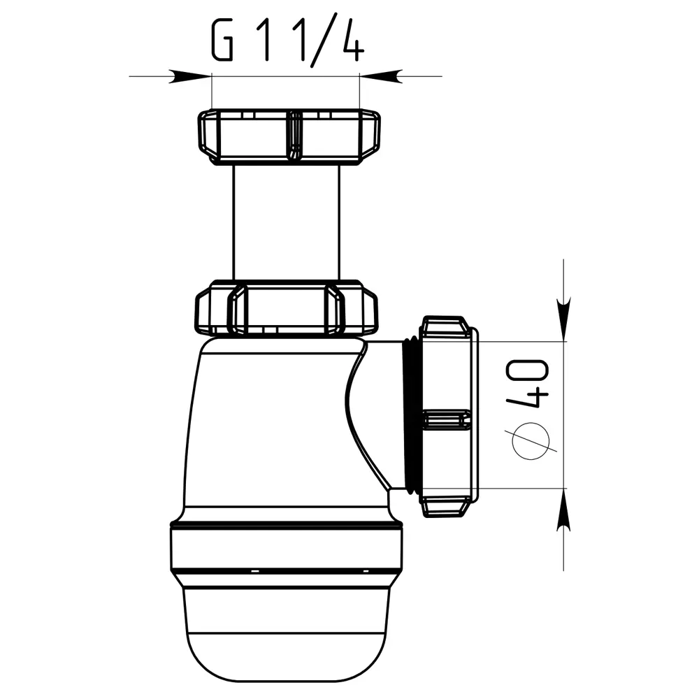 Сифон для раковины 40 мм полипропилен Santreyd STLM-2106629 - Вид №2