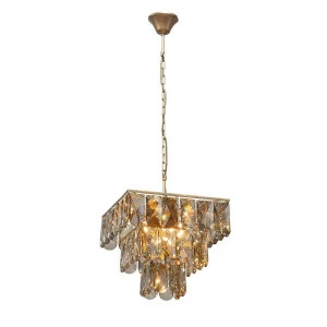 Подвесная люстра Vitaluce V5275-8/8+1 VITALUCE ДИЗАЙНЕРСКИЕ 328117 Золото;прозрачный;коричневый