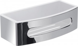 A618(23) Gedy, решётка прямоугольная 1-уров. c вынимающимся пластиковым вкладышем, цвет хром - белый пластик