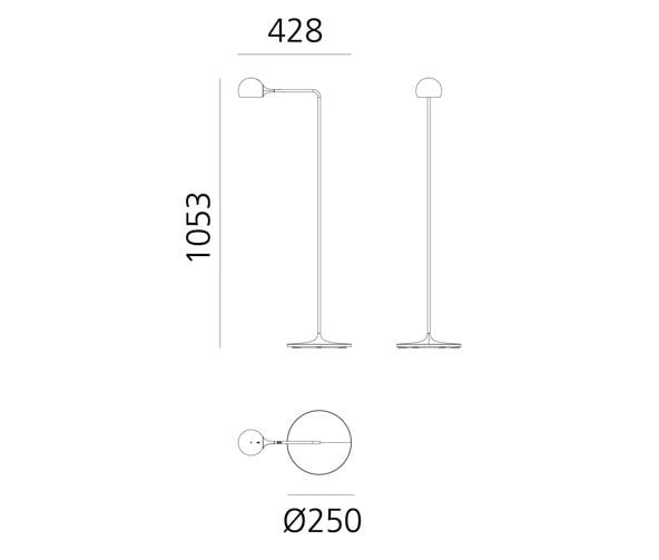 Регулируемая металлическая напольная лампа Artemide Ixa ARCH-00009357 - Вид №9