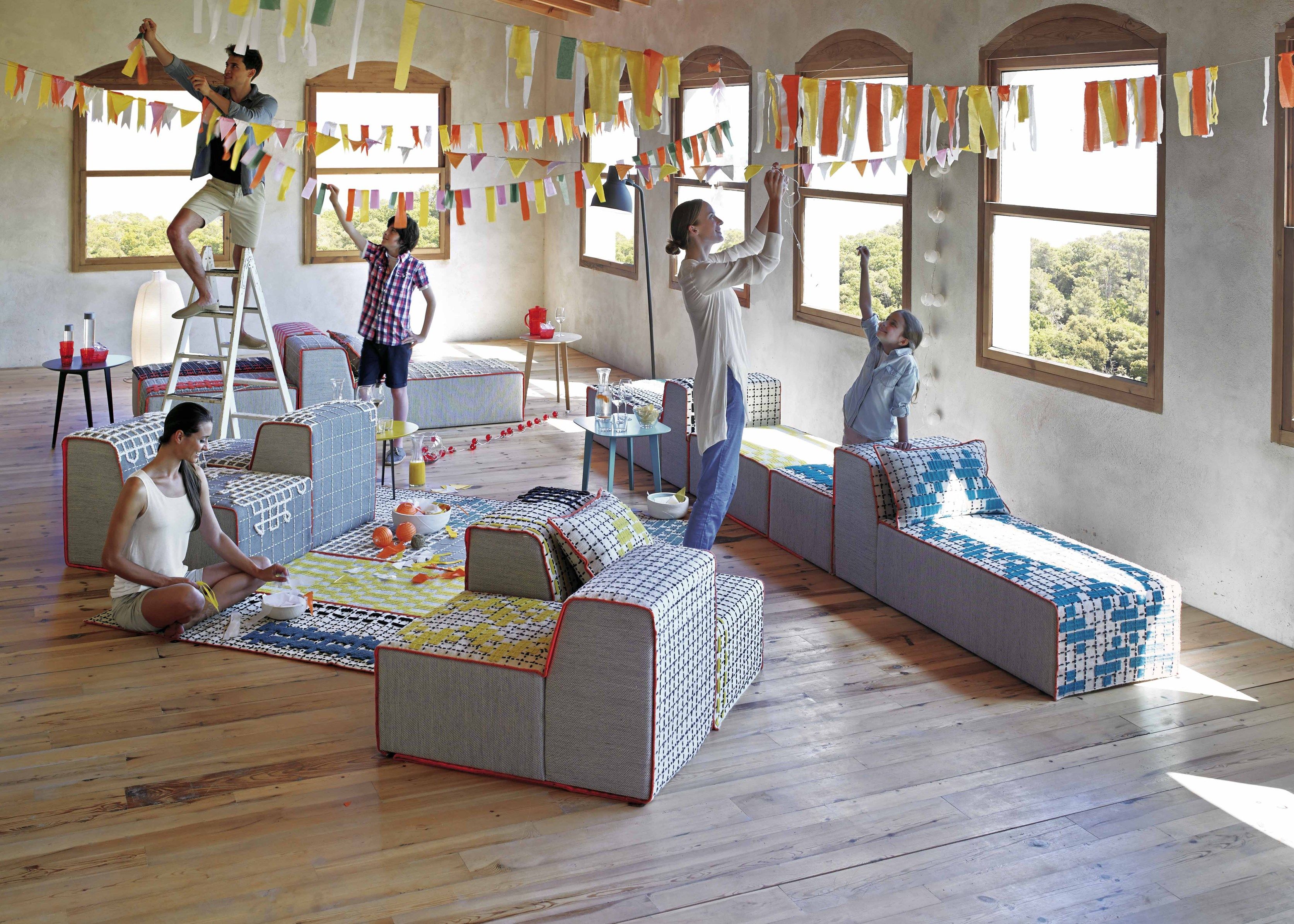 Шерстяная ручная вышитая прямоугольная подушка GAN Bandas ARCH-00143644 - Вид №4