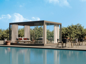 Самонесущая пергола из литого алюминия с раздвижной крышкой