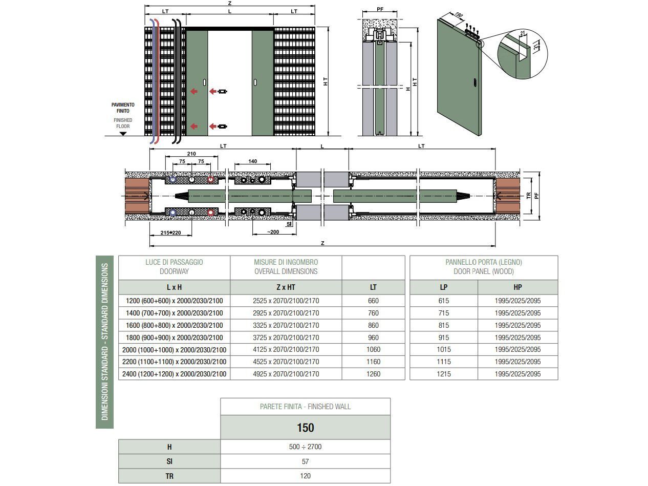 Подрамник для раздвижных дверей с проходом для систем PROTEK® Magic Box® ARCH-00009791 - Вид №2