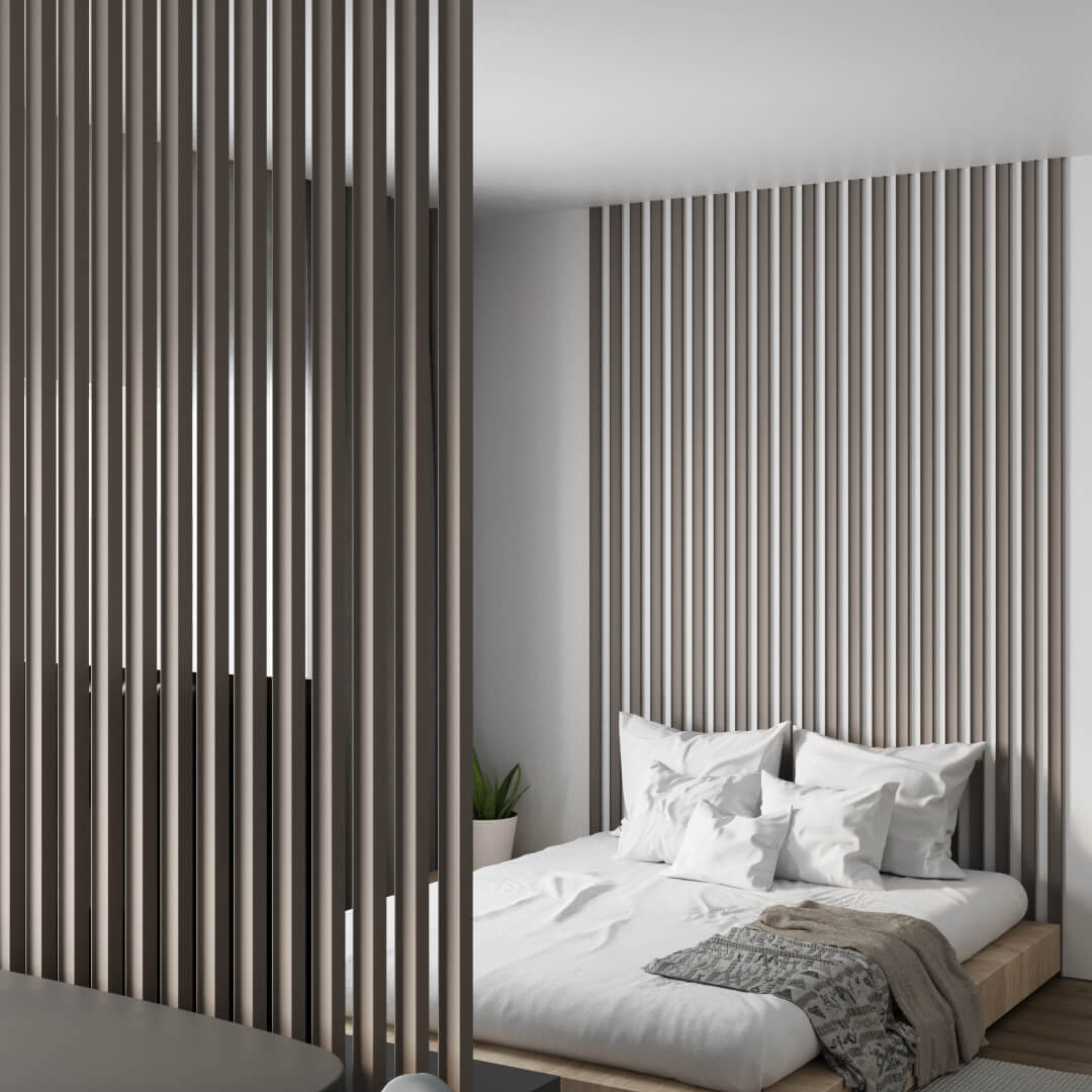 Интерьерная Рейка МДФ STELLA Планкен Рекесс De Luxe Sandgrau 19*50*2700 (уп.4 шт.) STSR-837 - Вид №6