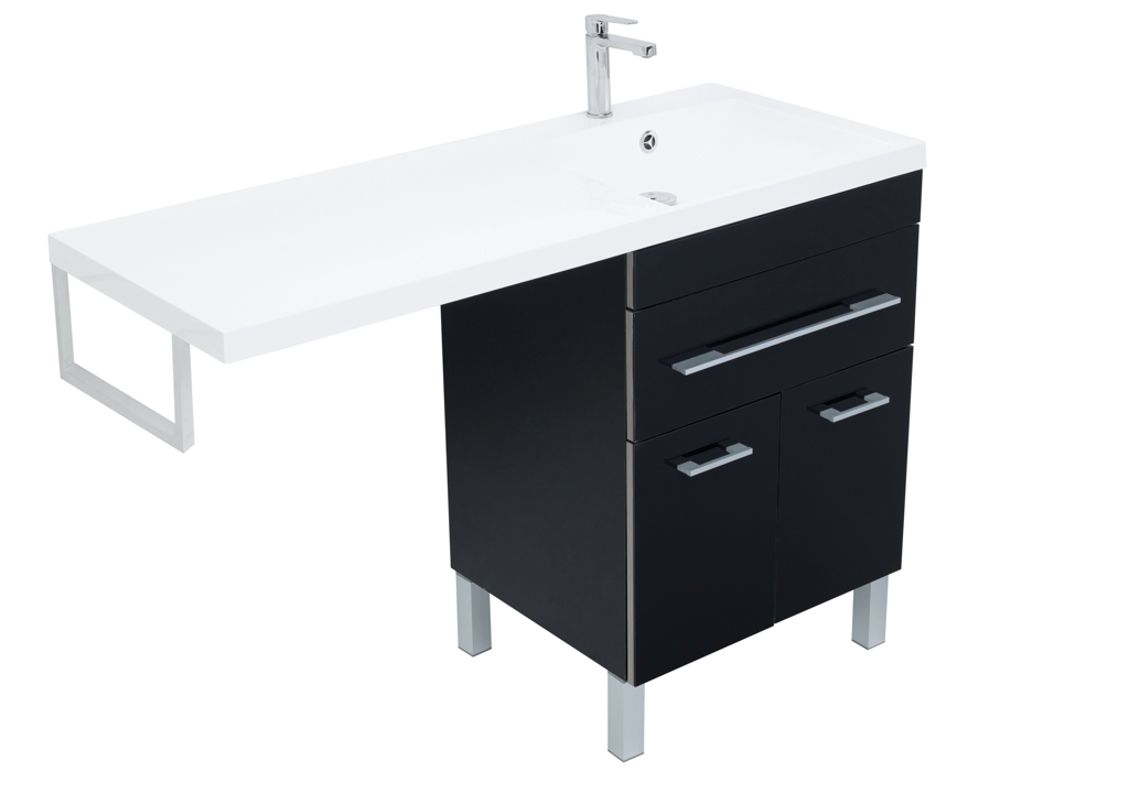 Тумба с раковиной Aquanet Верона 120 R черный (напольная, 1 ящик, 2 дверцы) 0018270500239568 - Вид №8