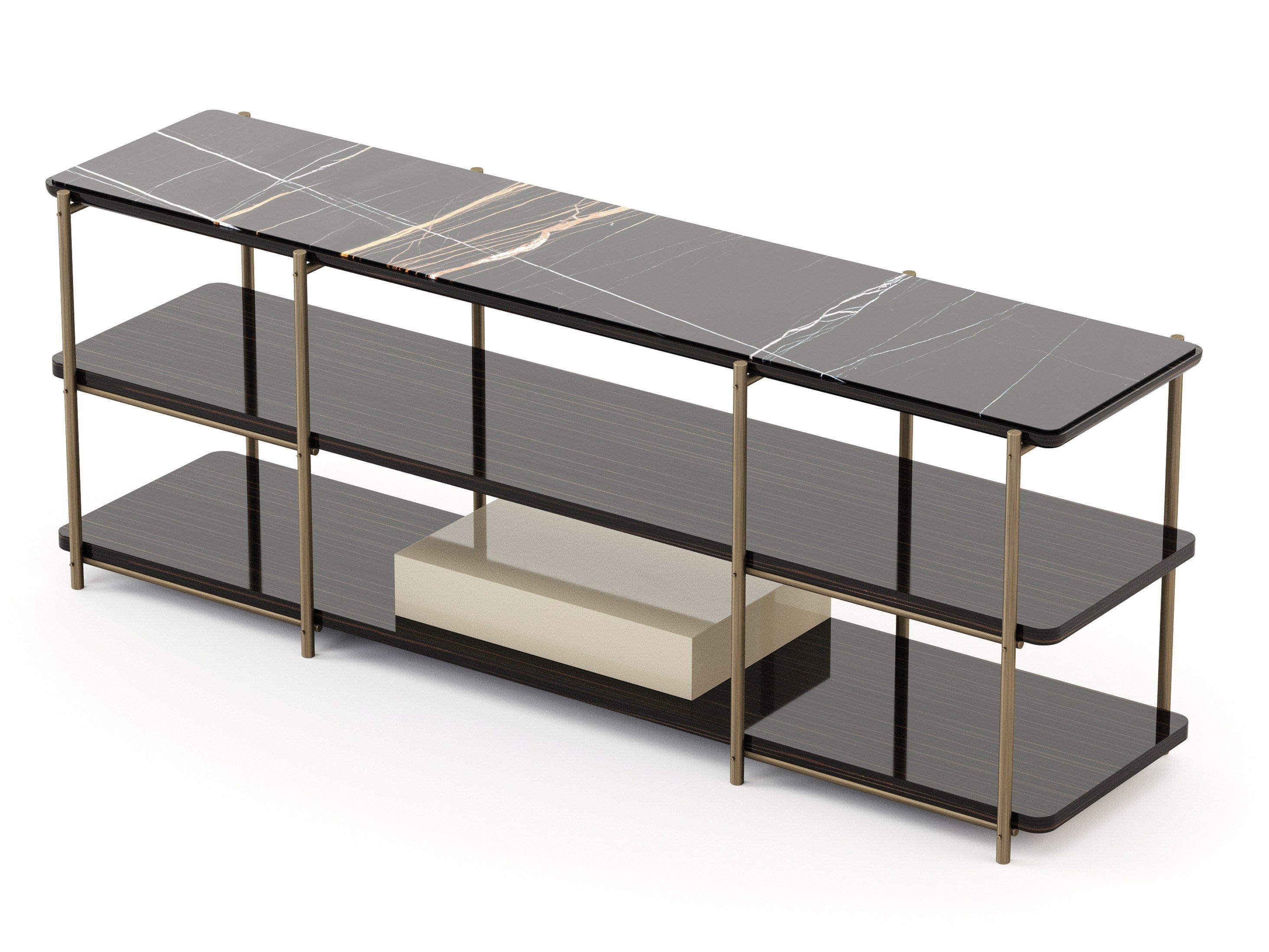 Прямоугольная консоль с бронзовыми и мраморными столешницами Stylish Club His &amp ARCH-00108194 - Вид №2