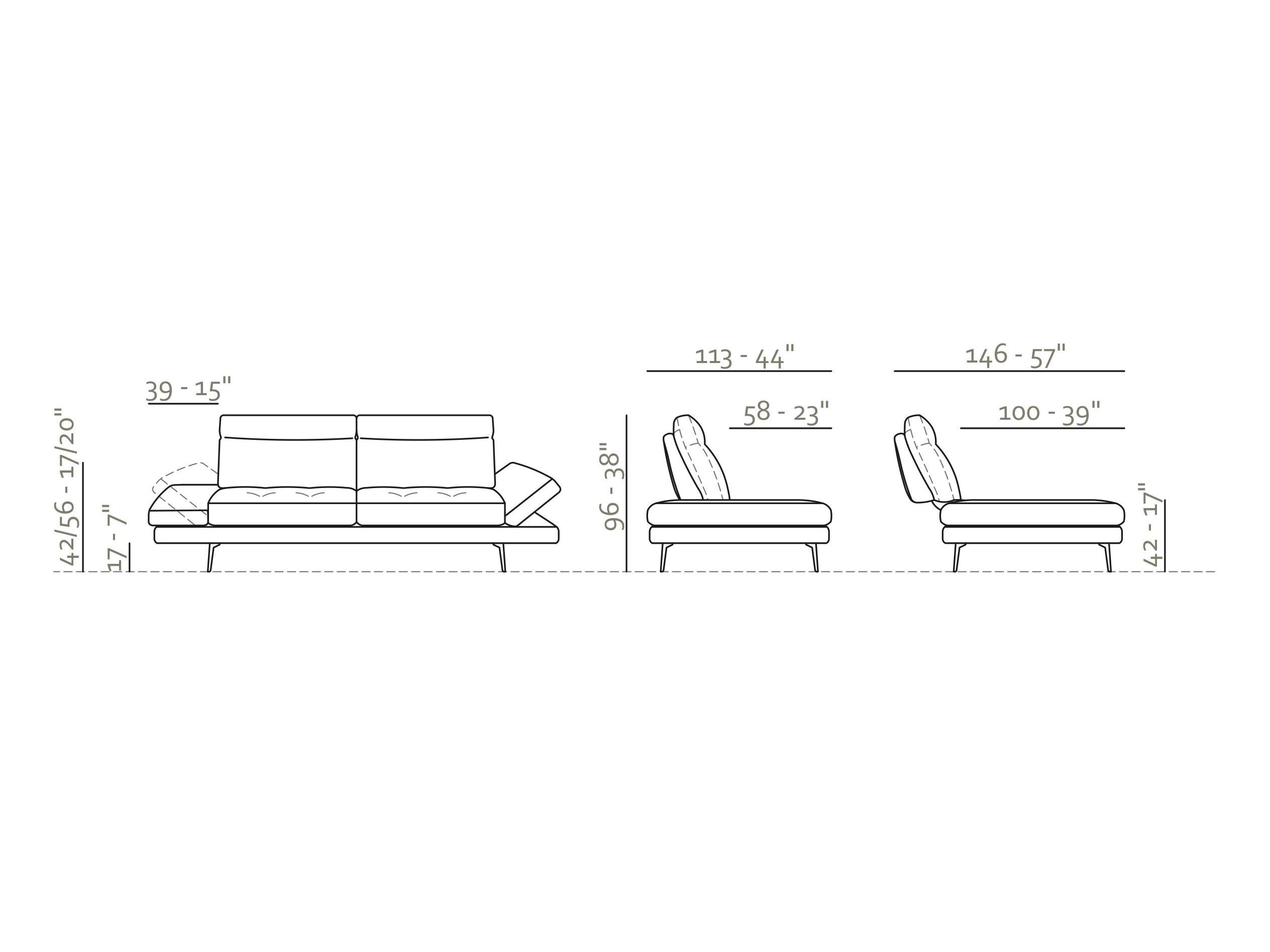 Ткань линейный диван Max Divani ENEA ARCH-00085651 - Вид №3