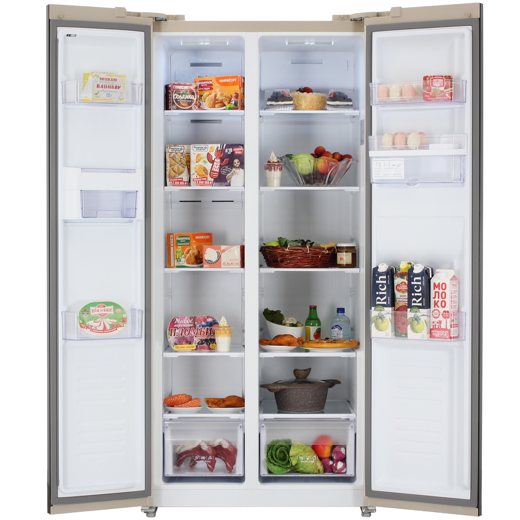 9069187 Холодильник Side by Side   Nordfrost RFS 484D NFH золотистый STDN-0023742 - Вид №5