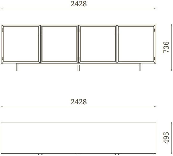 Febal Casa Комод из дерева и стекла с распашными дверцами Aurora sun-id-1357850 - Вид №3