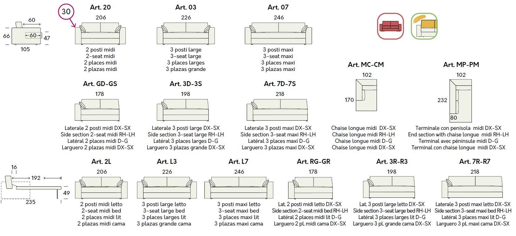 Двуспальный диван-кровать из ткани Felis Day &amp ARCH-00141564 - Вид №12