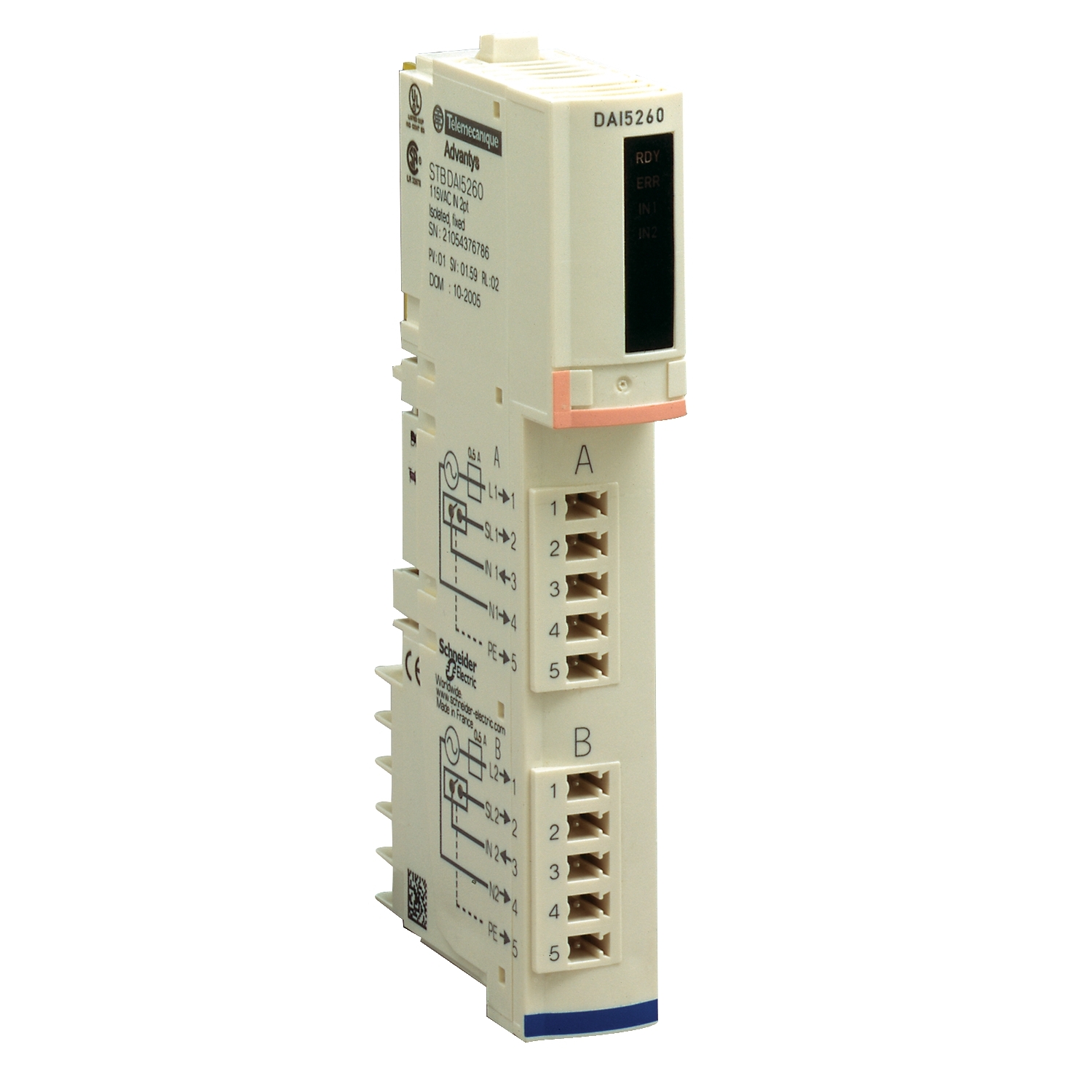 STBDAI5260K МОДУЛЬ ДИСКР. ВХ. ~115В, 2 КАН (KОМПЛ) Schneider Electric Промышленные ПЛК Modicon 