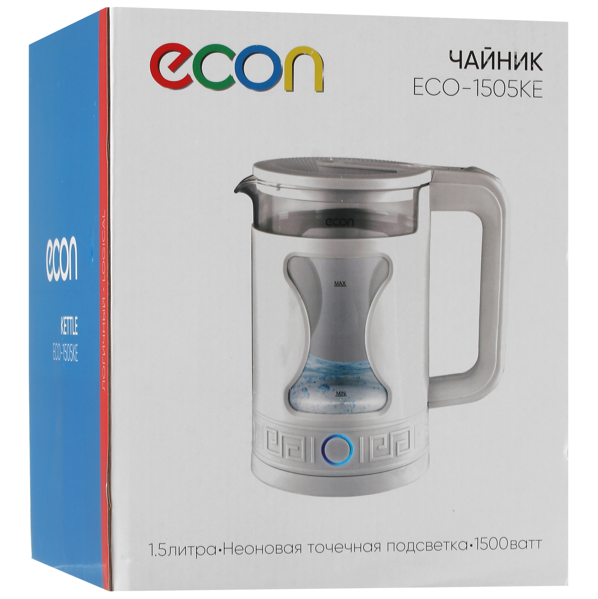5353569 Электрочайник ECON ECO-1505KE белый STDN-0093660 - Вид №7