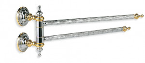 G16(03) Stil Haus Giunone, полотенцедержатель двойной поворотный, цвет хром - белый