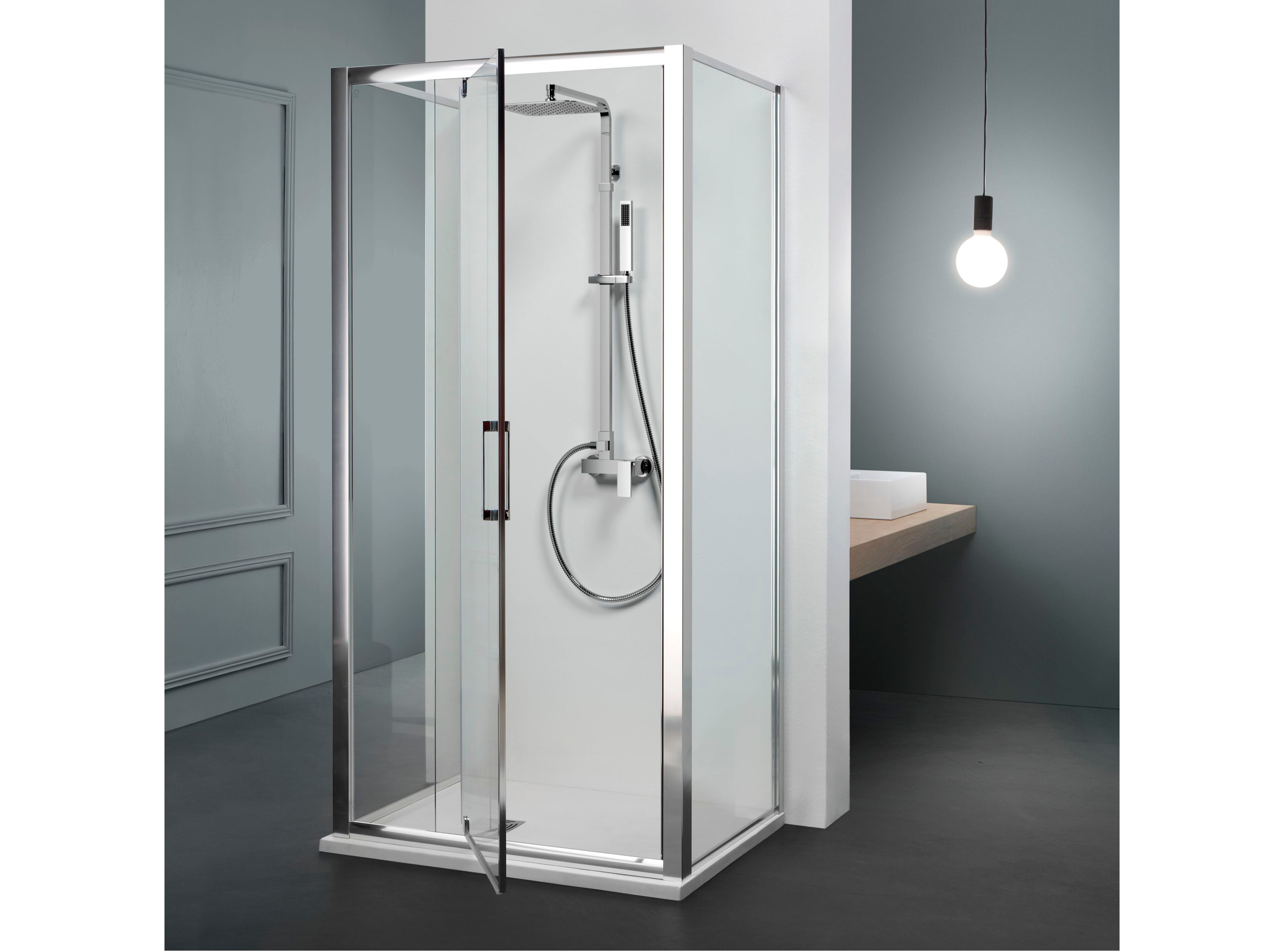 Алюминиевая и стеклянная душевая кабина с распашной дверью TAMANACO FPB40 ARCH-00099760