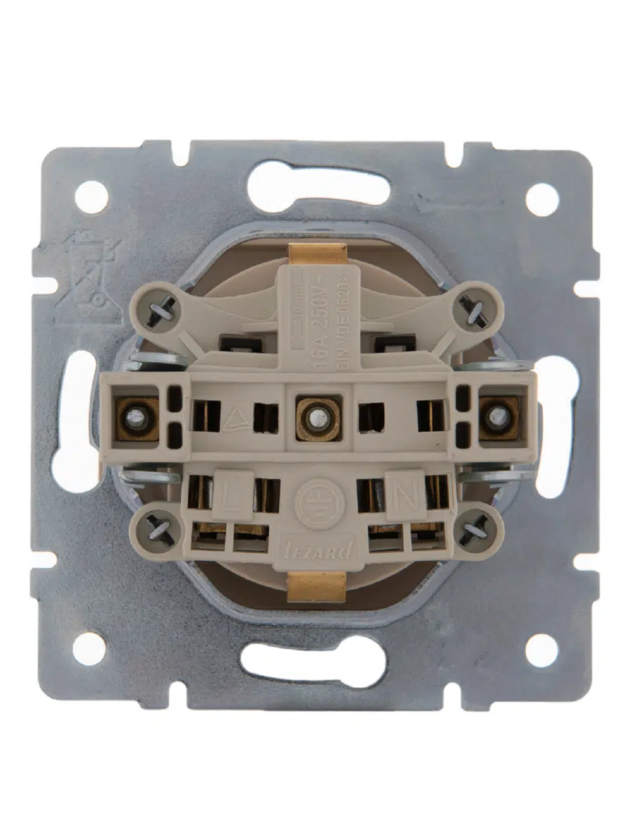 KARINA Розетка сз с крышкой кремовый LEZARD 707-0388-123В - Вид №7