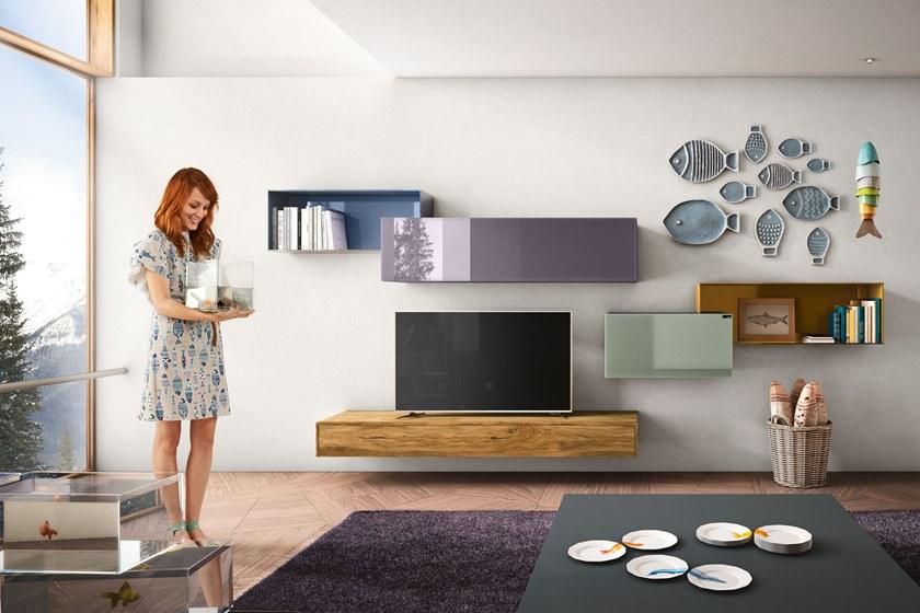 Lago Модульная стенка для хранения из дерева и стекла 36e8 sun-id-1375787 - Вид №6