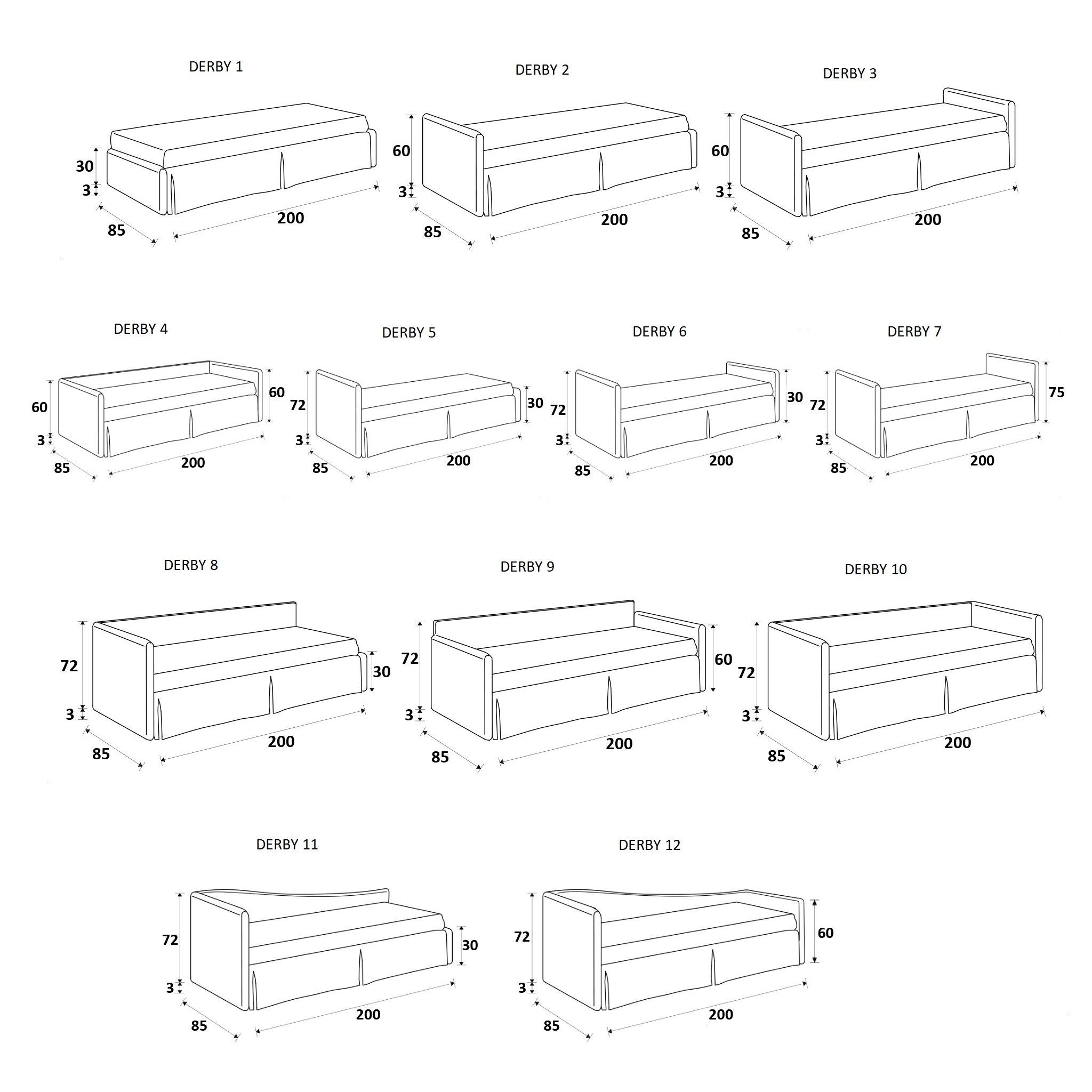 Одноместный диван-кровать из ткани Frauflex DERBY ARCH-00012211 - Вид №8
