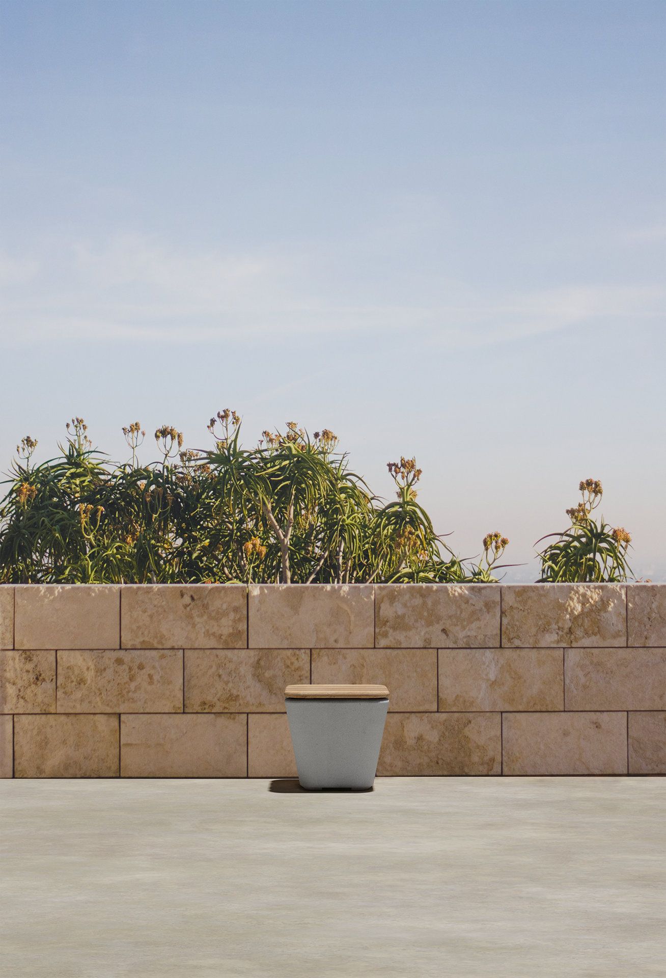 Наружное сиденье из бетона и дерева SIT Smooth ARCH-00090187 - Вид №1