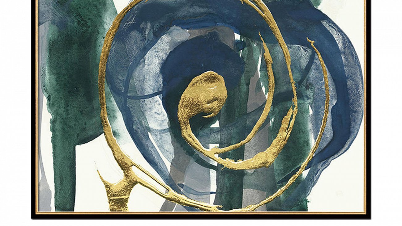 Картина с абстрактным рисунком 80х80 см Jasper II EVENHOME  00-3878773 Зеленый;разноцветный  - Вид №1