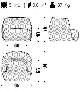 Moroso Кресло из ткани с подлокотниками Redondo sun-id-1388145 - Вид №10