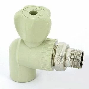 Кран сварка-Н 20x1/2" для радиаторов шаровой с разъемным соединением угловой полипропилен FV-PLAST