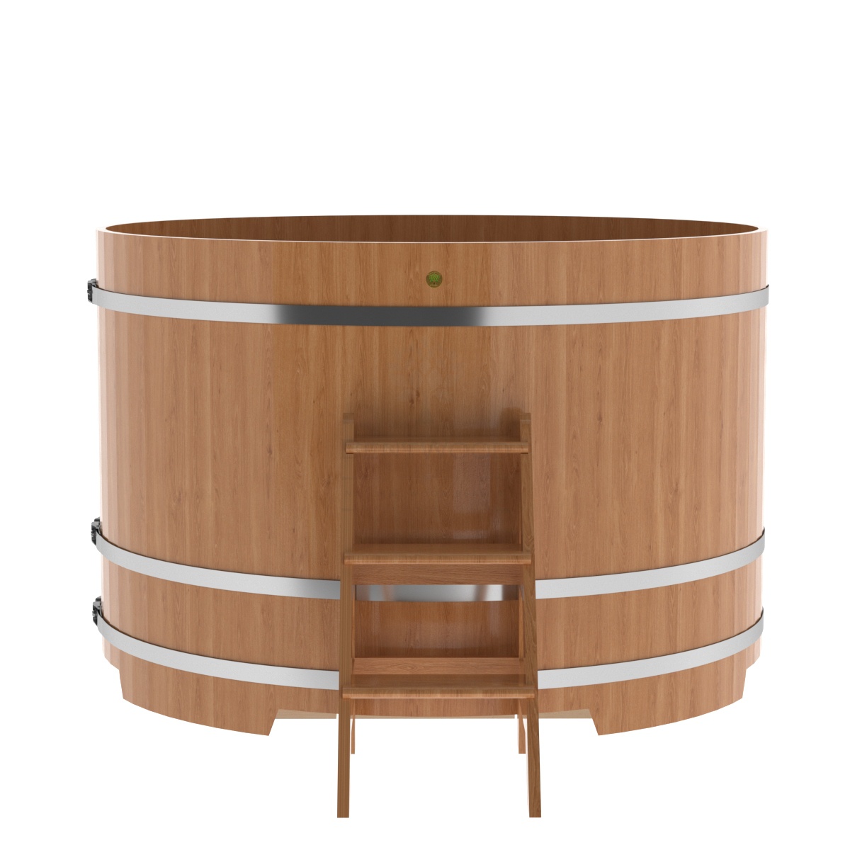 1339 Купель круглая из дуба d=1,80х1,2 натуральная Alyarus  - Вид №3