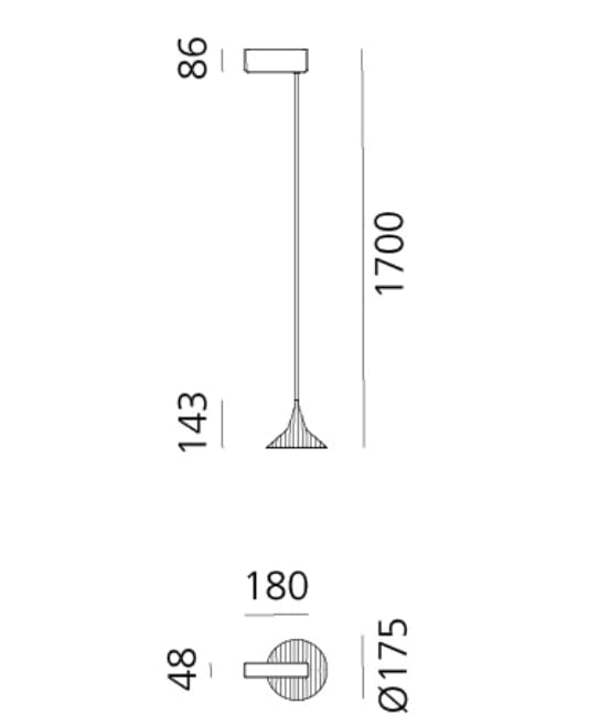 Латунный светодиодный подвесной светильник Artemide Unterlinden ARCH-00007154
