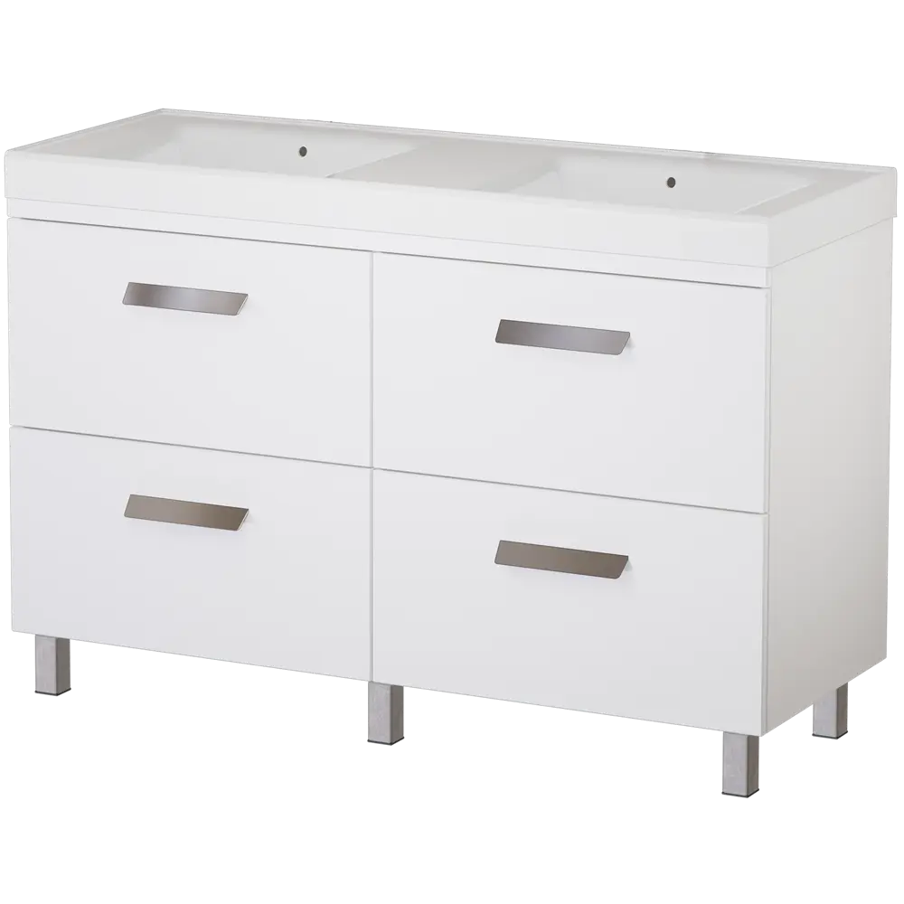 Тумба под раковину напольная Hilton 125 см цвет белый VIGO STLM-2039488 - Вид №1