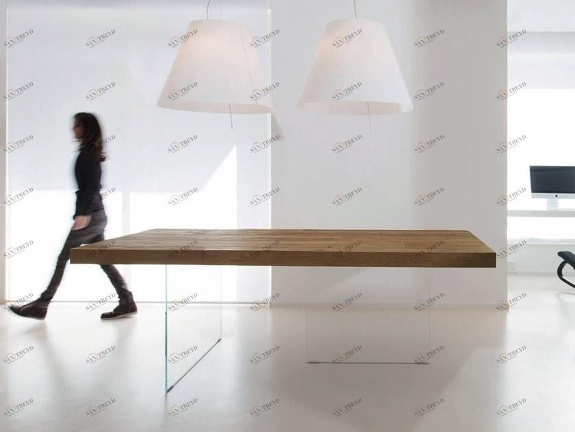 Lago Прямоугольный стол из дерева и стекла Air sun-id-1397964