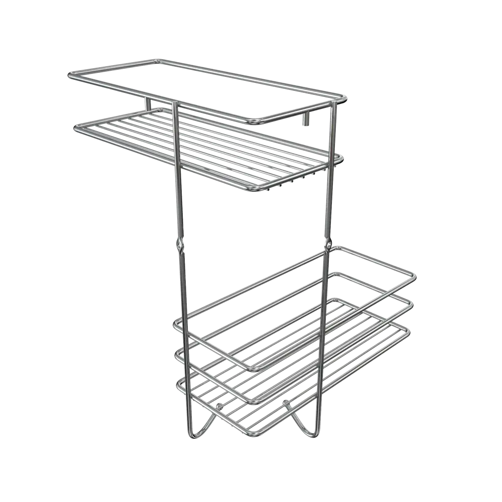 Полка настенная угловая двойная Lemer Soul 22.5x35x22.5 см металл цвет хром STLM-2201526 - Вид №3