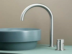 MINA Смеситель для умывальника, однорычажный, на 2 отверстия, нержавеющая сталь Giotto