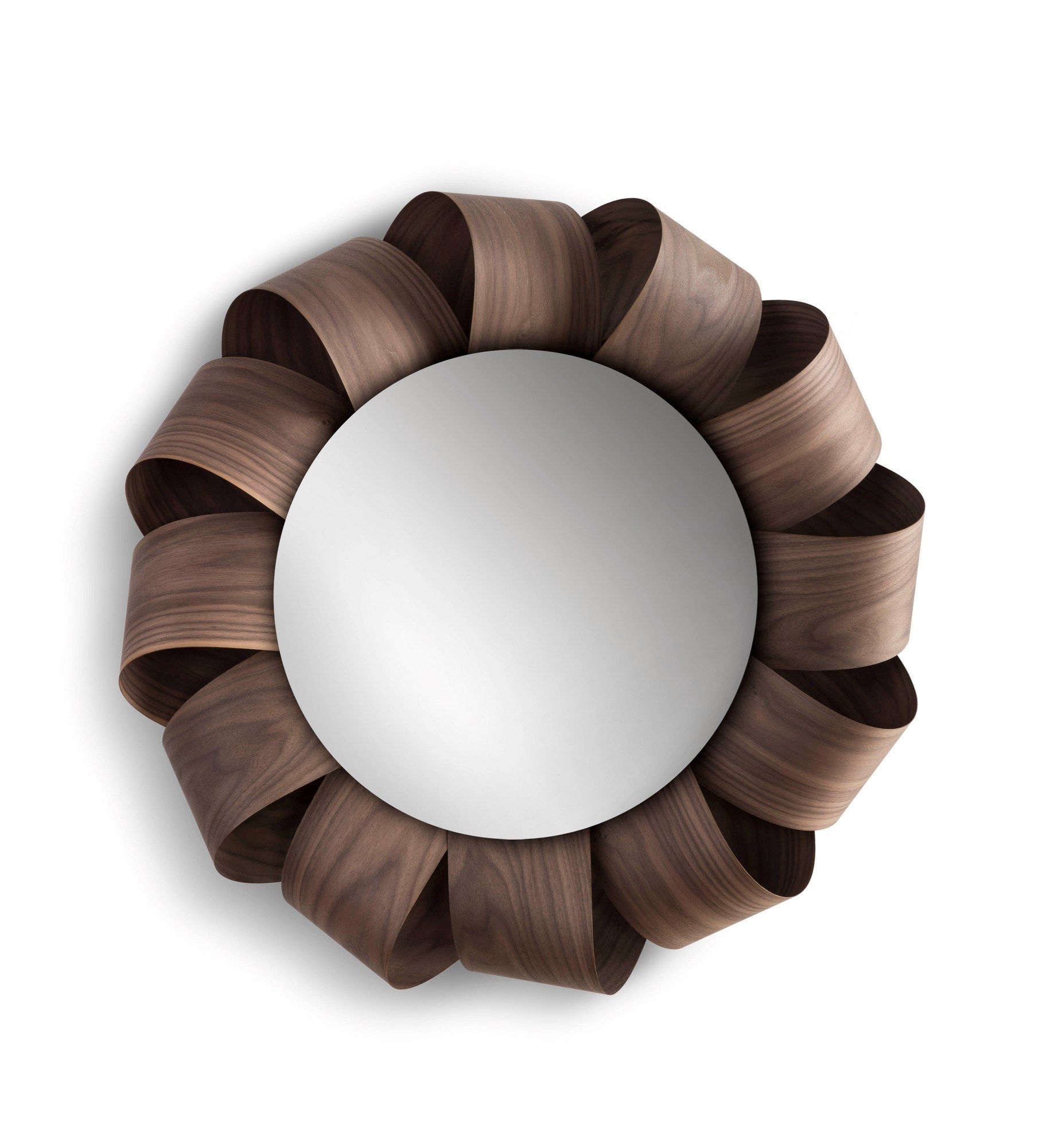 Настенное круглое зеркало из орехового дерева NOMON BRISA ARCH-00053757 - Вид №11