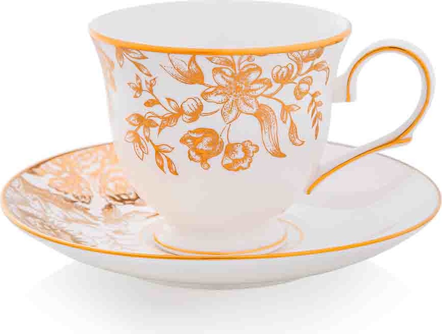 10665594 Lenox Набор из 2 чашек чайных с блюдцами Lenox "Золотистый лес,Маркеса" 180мл Фарфор костяной 