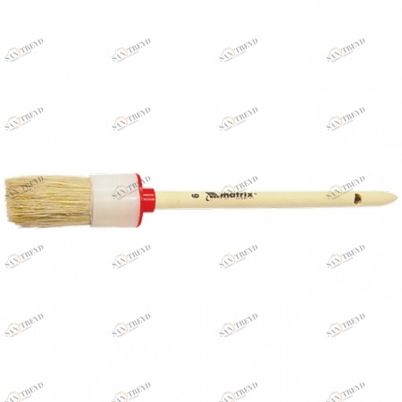 Кисть круглая №18 (60мм) натуральная щетина с деревянной ручкой MATRIX 12424